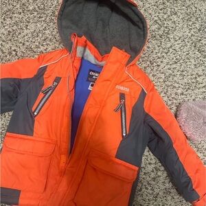 OshKosh B'gosh Vibrant Orange and Gray Raincoat